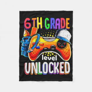 Gamer Ck To School Gamepad Sixth 6th Grade Level U Fleece Blanket