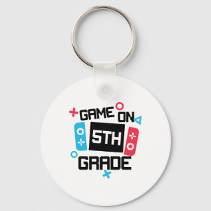 Gamer Ck To School Shirt Boy Game On Fifth 5th Gra Key Ring