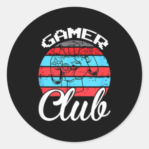 Gamer Club Funny Gaming Quotes Gift For Players Classic Round Sticker