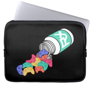 Gamer Colourful Controller Cartoon Pill Bottle Laptop Sleeve