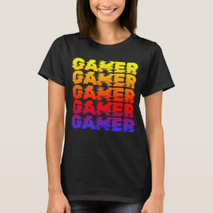 Gamer Colourful Typography Gaming T-Shirt