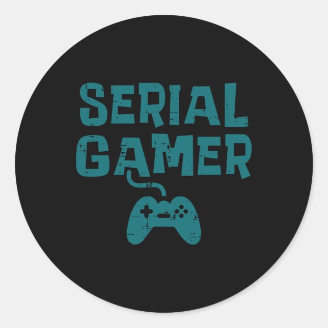 Gamer Controller Fun Gaming Video Game Lover Boys  Classic Round Sticker (Front)
