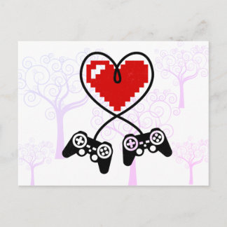Gamer Controller Heart for Game Lover Valentine's Holiday Postcard