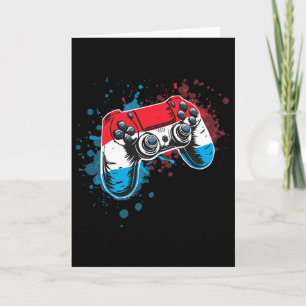 Gamer Controller With Luxembourg Flag Card