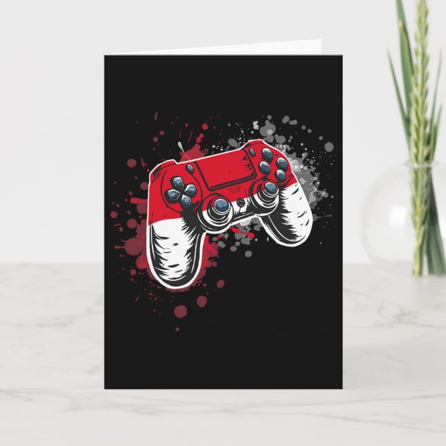Gamer Controller With Monaco Flag  Card (Front)