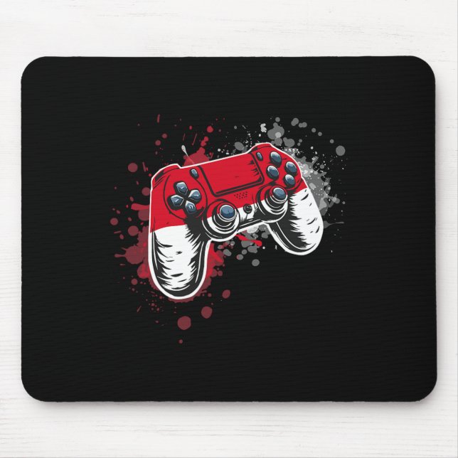 Gamer Controller With Monaco Flag  Mouse Pad (Front)