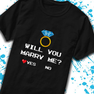Gamer Couple - Gamer Proposal - Will You Marry Me T-Shirt