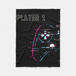 Gamer Couple - Player 1 Player 2 - Gamer Team 1 Fleece Blanket