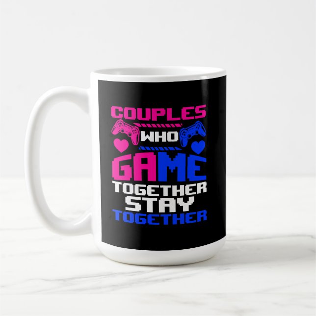 Gamer Couples Video Gaming Gift Coffee Mug (Left)