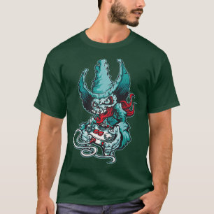 Gamer Cowboy Skeleton Great Gamming Design  Perfec T-Shirt