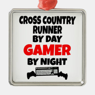 Gamer Cross Country Runner Metal Ornament