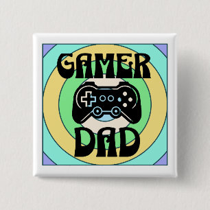 Gamer Dad 15 Cm Square Badge