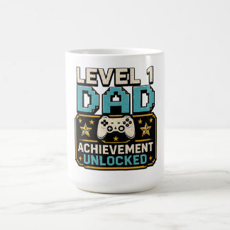 Gamer Dad Achievement Unlocked Level 1 Dad Coffee Mug