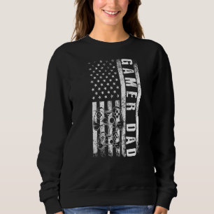 Gamer Dad American Flag Video Gaming Father's Day Sweatshirt