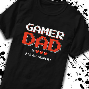 Gamer Dad Father of 3 Video Games Couple Family T-Shirt