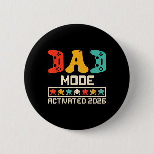 Gamer Dad Mode Activated 2026 Funny Future Father 6 Cm Round Badge