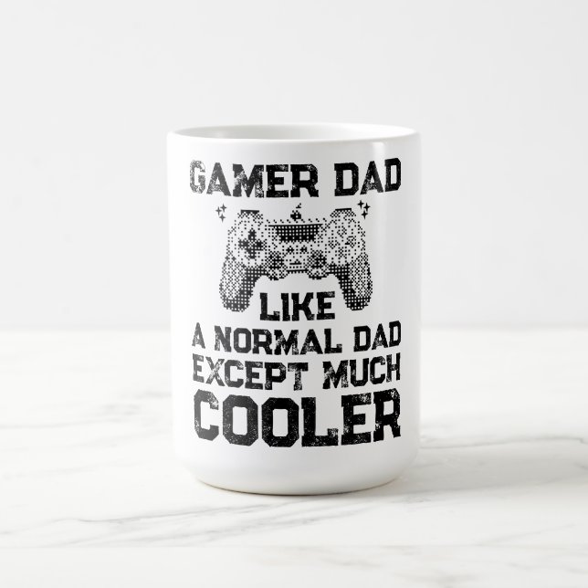 Gamer Dad Much Cooler Retro Quote Coffee Mug (Center)