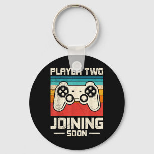 Gamer Dad Player Two Joining Soon Funny Soon-to-be Key Ring