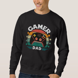 Gamer Dad Retro Vintage Sunset Video Games Gaming Sweatshirt