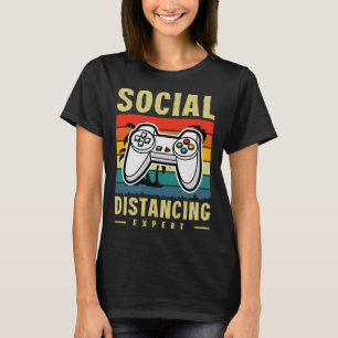 Gamer Dad Social Distancing Expert Retro Esports T-Shirt