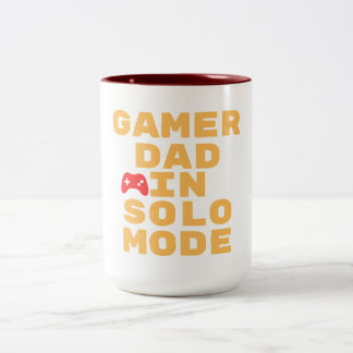 Gamer Dad Solo Mode Gaming Design Two-Tone Coffee Mug