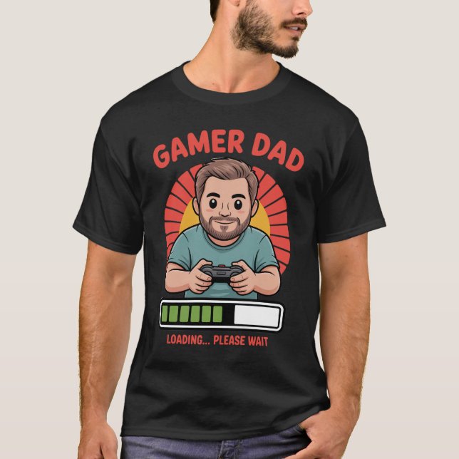 Gamer Dad tshirt for video game lovers and fathers (Front)