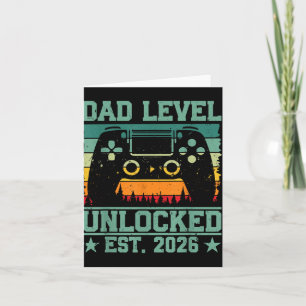 Gamer Daddy Dad Level Unlocked Est 2026 Funny Soon Card