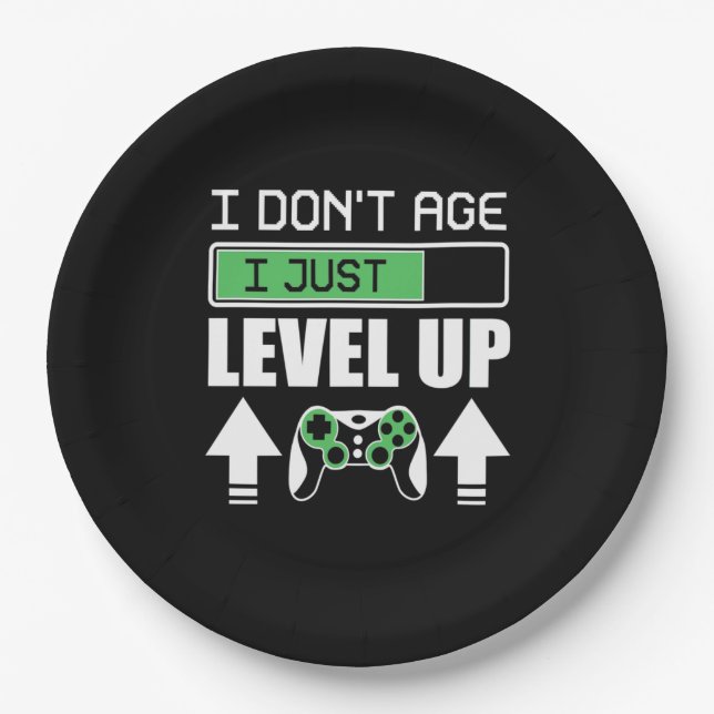 Gamer Do Not Age I Just Level Up Paper Plate (Front)