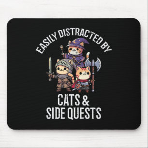 Gamer Easily Distracted By Cats Side Quests Men Bo Mouse Pad