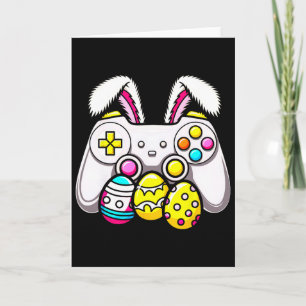 Gamer Easter Bunny Controller Cute Easter Eggs Kid Card