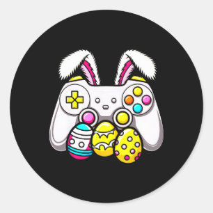 Gamer Easter Bunny Controller Cute Easter Eggs Kid Classic Round Sticker