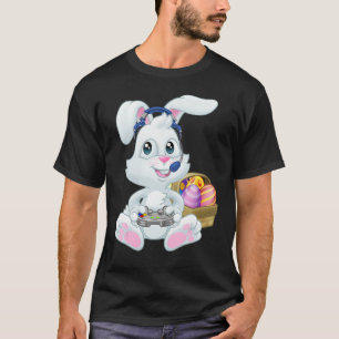 Gamer Easter Bunny Rabbit Video Game Player with C T-Shirt