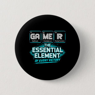 Gamer Element Periodic Table Chemistry Science Pla 6 Cm Round Badge