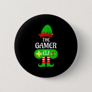 Gamer Elf Christmas Family Video Gaming Elf Squad  6 Cm Round Badge