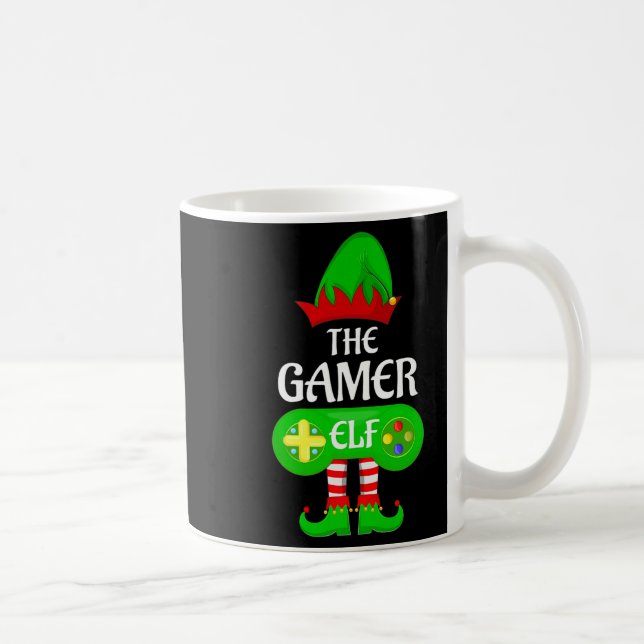 Gamer Elf Christmas Family Video Gaming Elf Squad  Coffee Mug (Right)