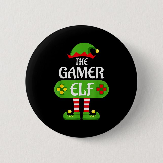 Gamer Elf Christmas Matching Group Family  6 Cm Round Badge (Front)
