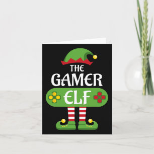 Gamer Elf Christmas Matching Group Family  Card
