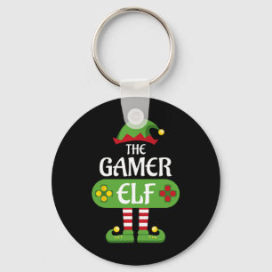 Gamer Elf Christmas Matching Group Family  Key Ring
