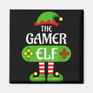 Gamer Elf Christmas Matching Group Family  Magnet