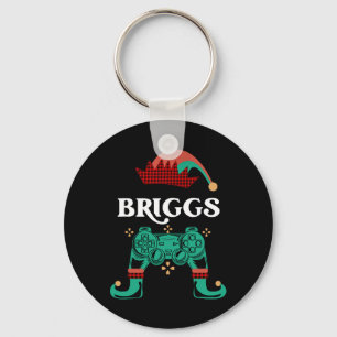 Gamer Elf Custom Name Briggs Christmas Legendary V Key Ring