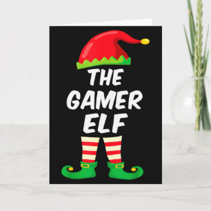 Gamer Elf Family Matching Funny Christmas Costume  Card