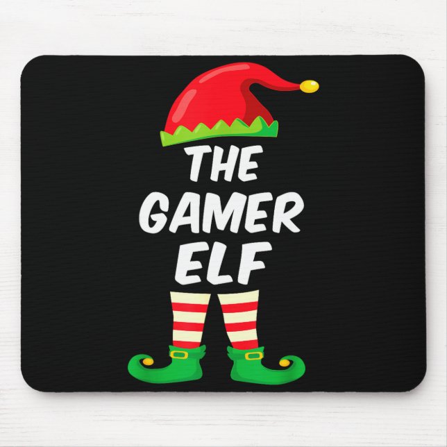 Gamer Elf Family Matching Funny Christmas Costume  Mouse Pad (Front)