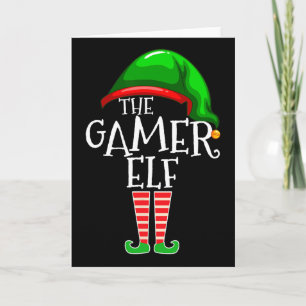 Gamer Elf Family Matching Group Christmas Gift Vid Card