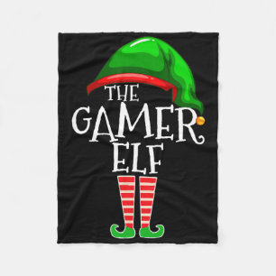 Gamer Elf Family Matching Group Christmas Gift Vid Fleece Blanket
