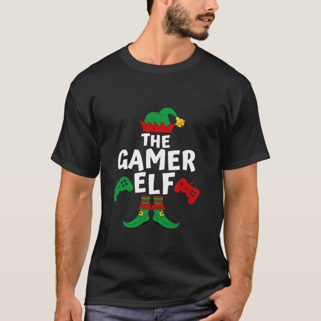 Gamer Elf Family Matchings Christmas Gifts Video G T-Shirt (Front)