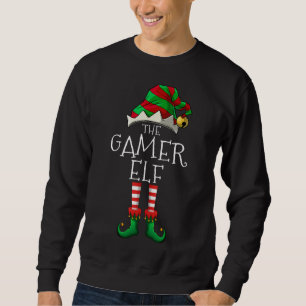 Gamer Elf Funny Matching Family Gaming ELF Christm Sweatshirt