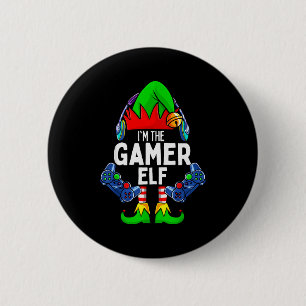Gamer Elf Matching Family Christmas 6 Cm Round Badge
