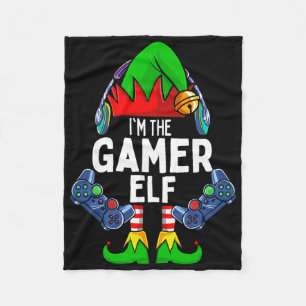 Gamer Elf Matching Family Christmas Fleece Blanket