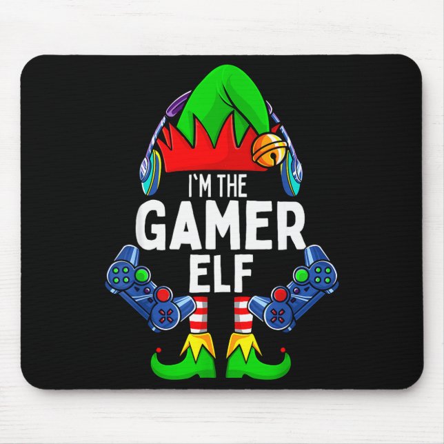 Gamer Elf Matching Family Christmas  Mouse Pad (Front)