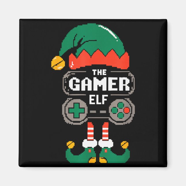 Gamer Elf Matching Family Group Christmas Party Py Magnet (Front)